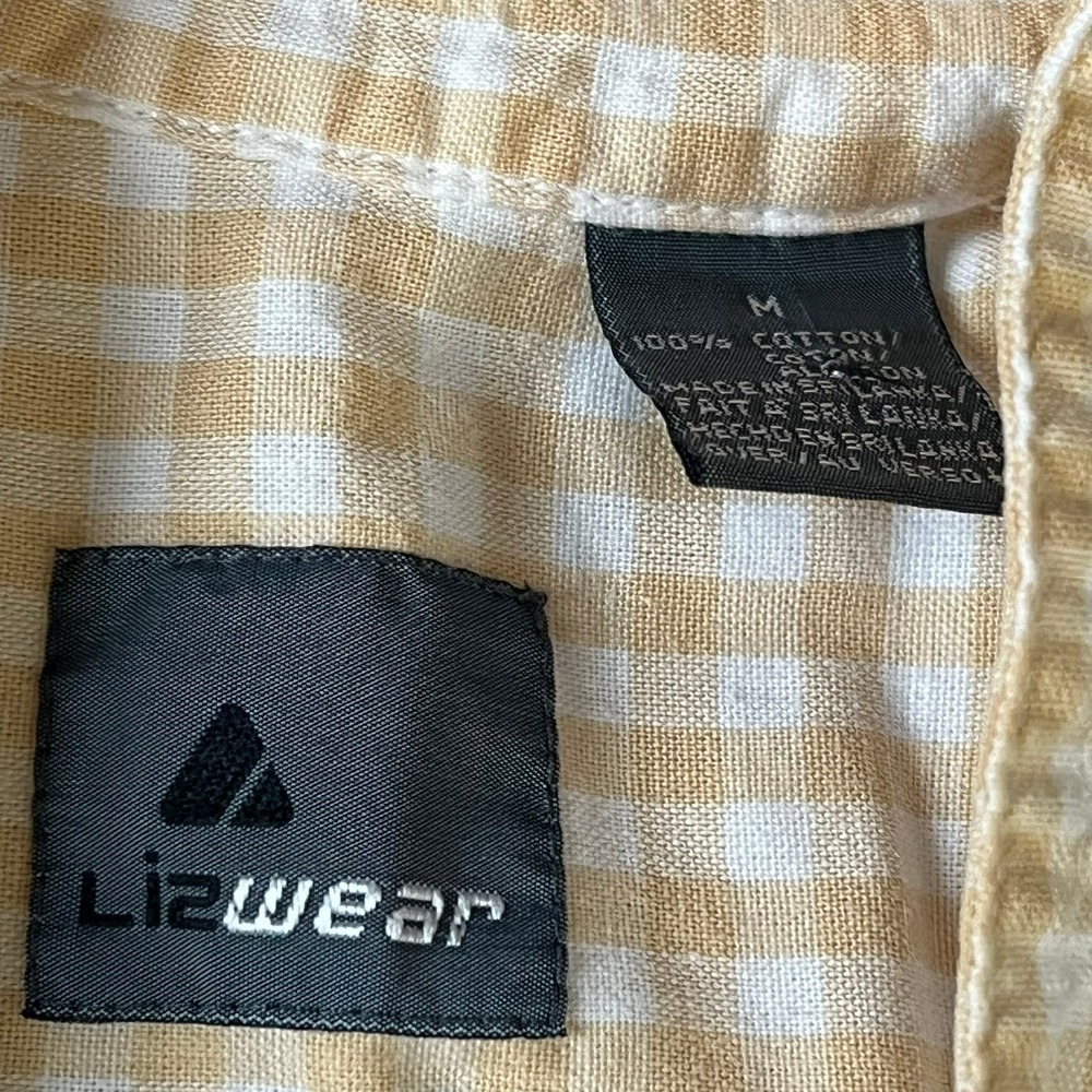 Lizwear Womens M Gingham Colorblock Shirt Cotton Cottagecore Retro Preppy Pastel - Picture 7 of 9